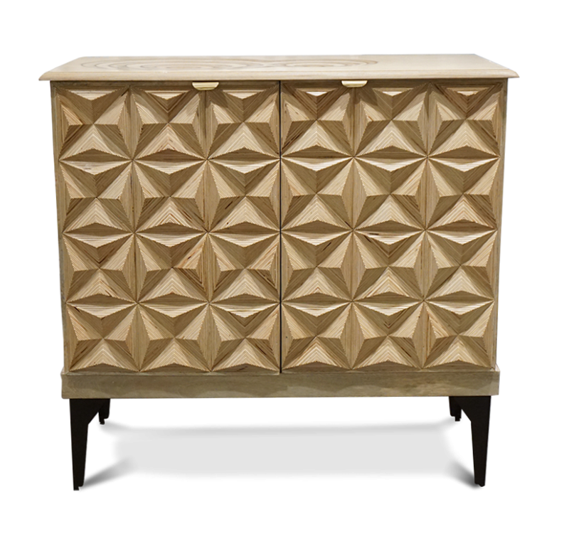 Gold Leaf Design Group Contour Prismic Console Table