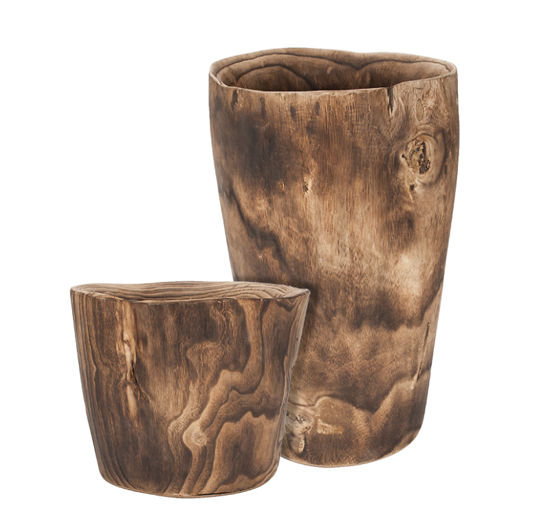 Gold Leaf Design Group Burned Wood Vases