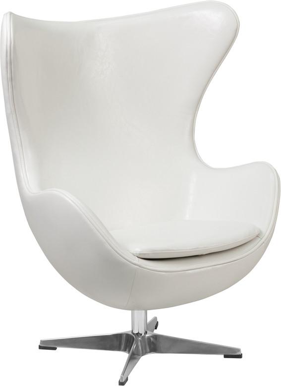 Flash Furniture Leather Egg Chair With Tilt-Lock Mechanism