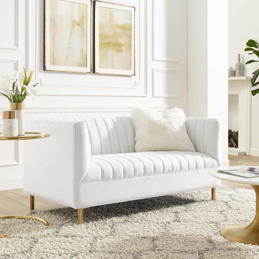 Modway Shift Channel Tufted Performance Velvet Loveseat | Loveseats | Modishstore-26