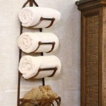 Kalalou Rustic Towel Rack With Bracket