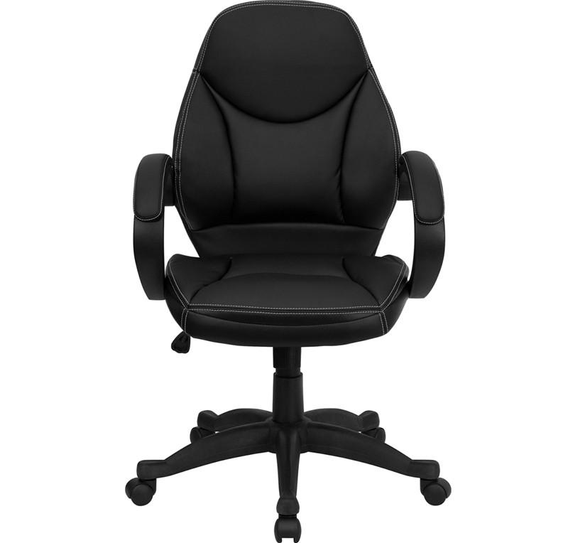 Flash Furniture Mid-Back Black Leather Contemporary Executive Swivel Office Chair