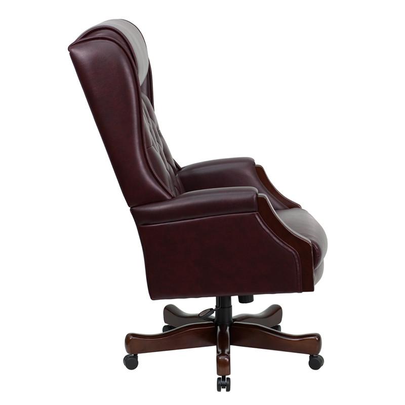 Flash Furniture High Back Traditional Tufted Burgundy Leather Executive Swivel Office Chair